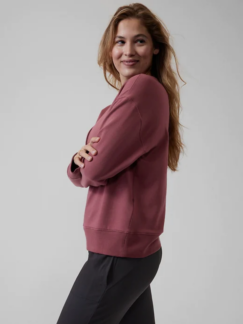 Athleta Tawny Rose Long Sleeve Balance Henley Sweatshirt