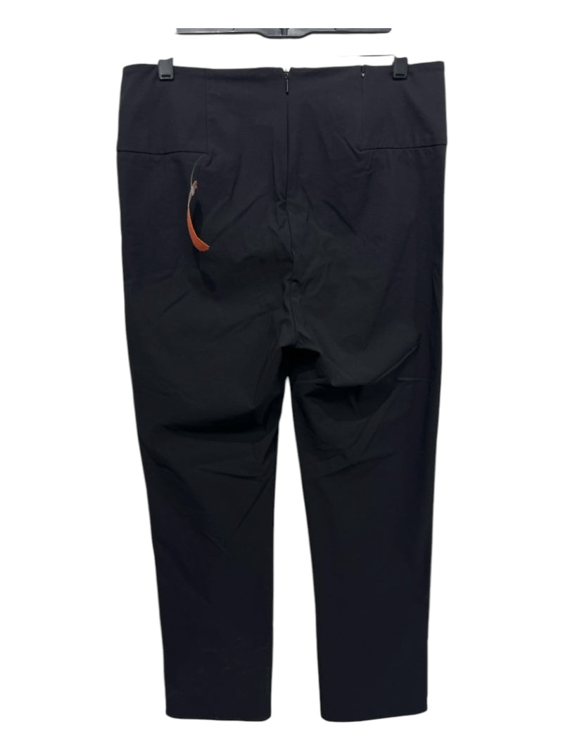 Athleta Size 12 Black Nylon Blend Elastic Waist Back Zip Panelled Pants