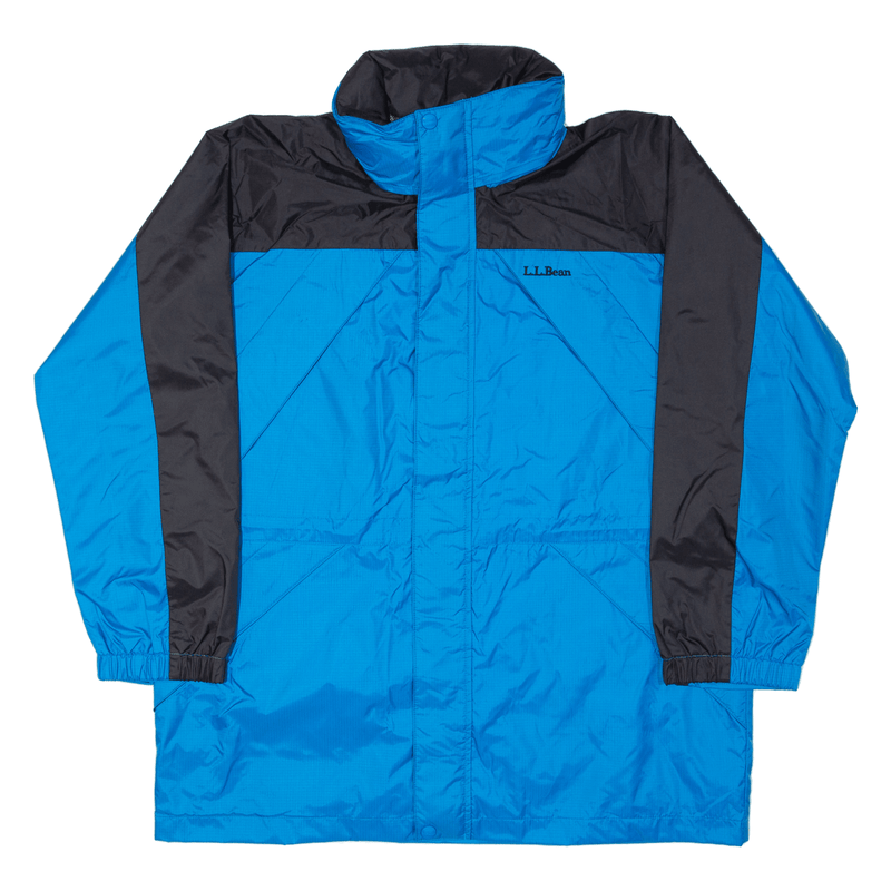 LL BEAN Boys Shell Jacket Blue Hooded L