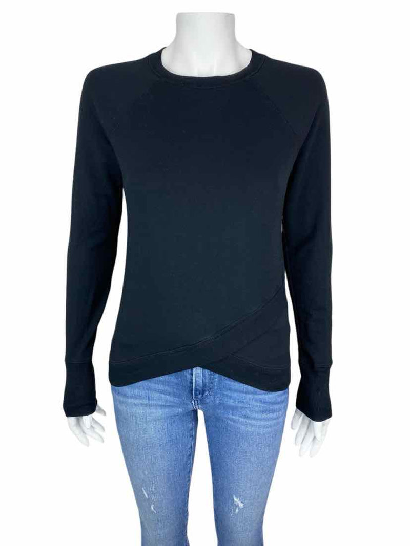 Athleta Women's Serenity Criss Cross Sweatshirt Black Size XXS