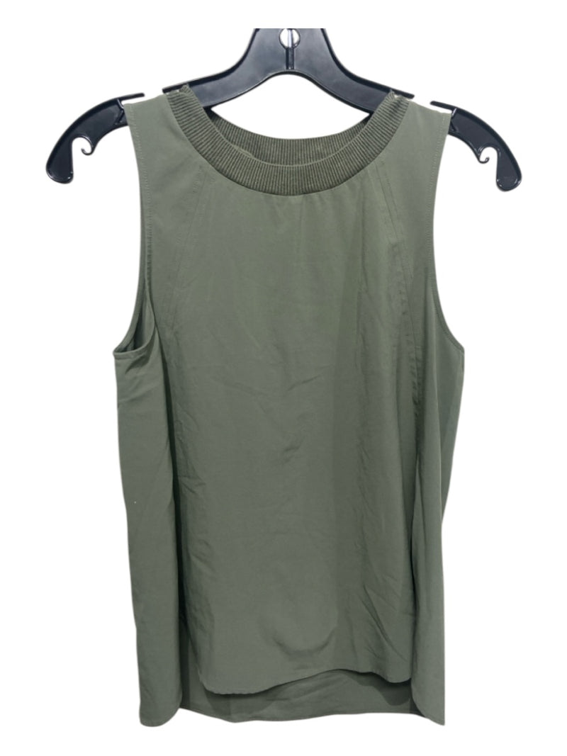 Athleta Size XS Olive Green Poly Blend Sleeveless Crew Neck Top