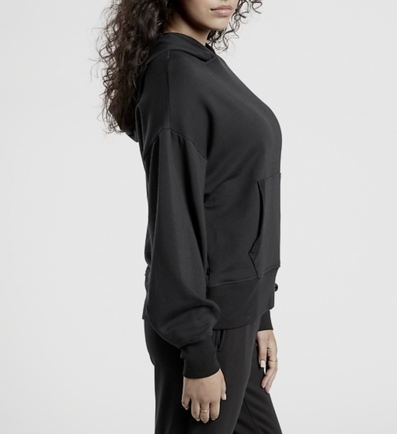 Athleta Black Long Sleeve Balance Hoodie Sweatshirt Top